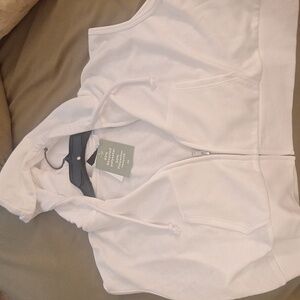 Cropped sleeveless white hoodie never worn. H&M